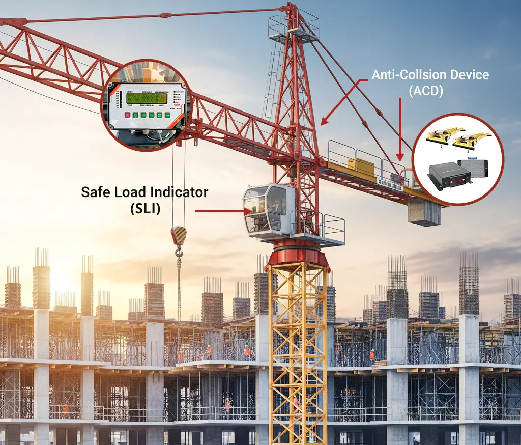 Safe Load Indicator and Anti-Collision Device installed on an Indian tower crane