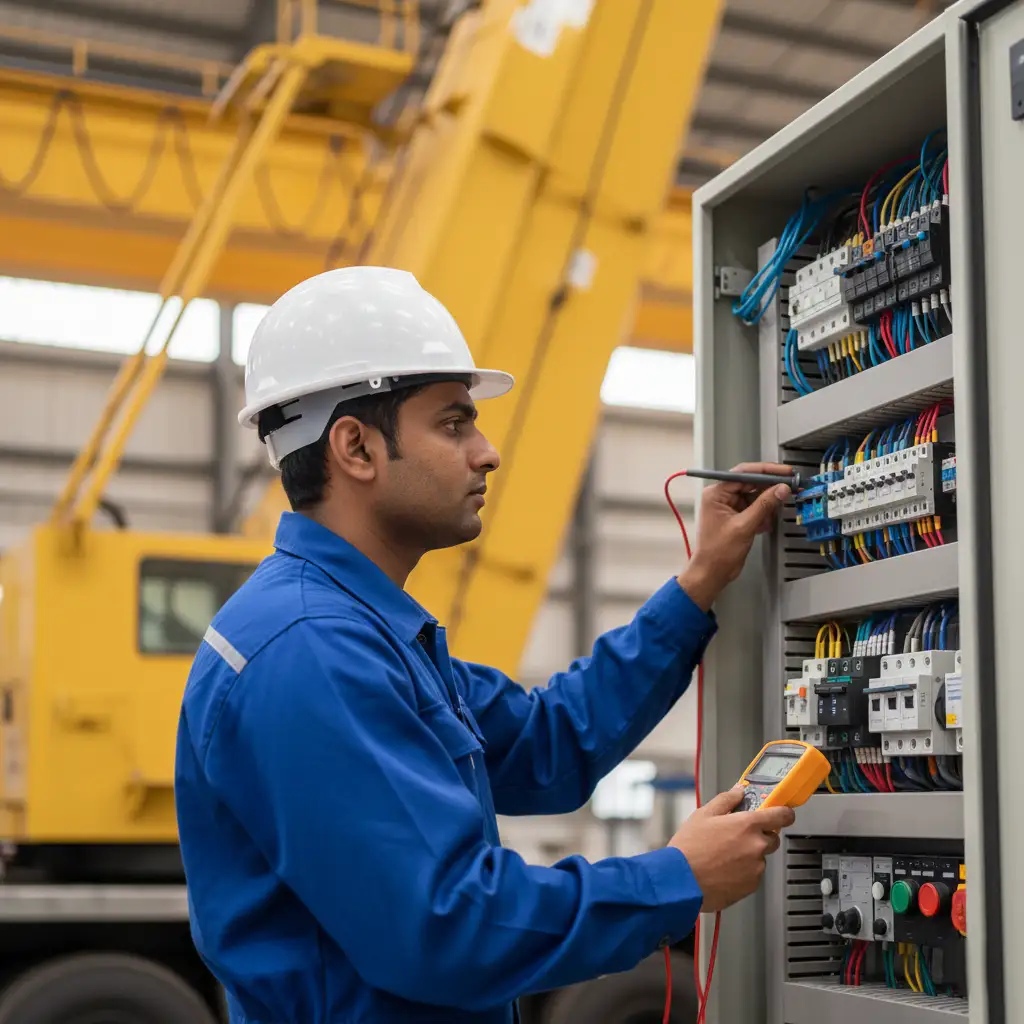 Crane electrical panel retrofit and testing process