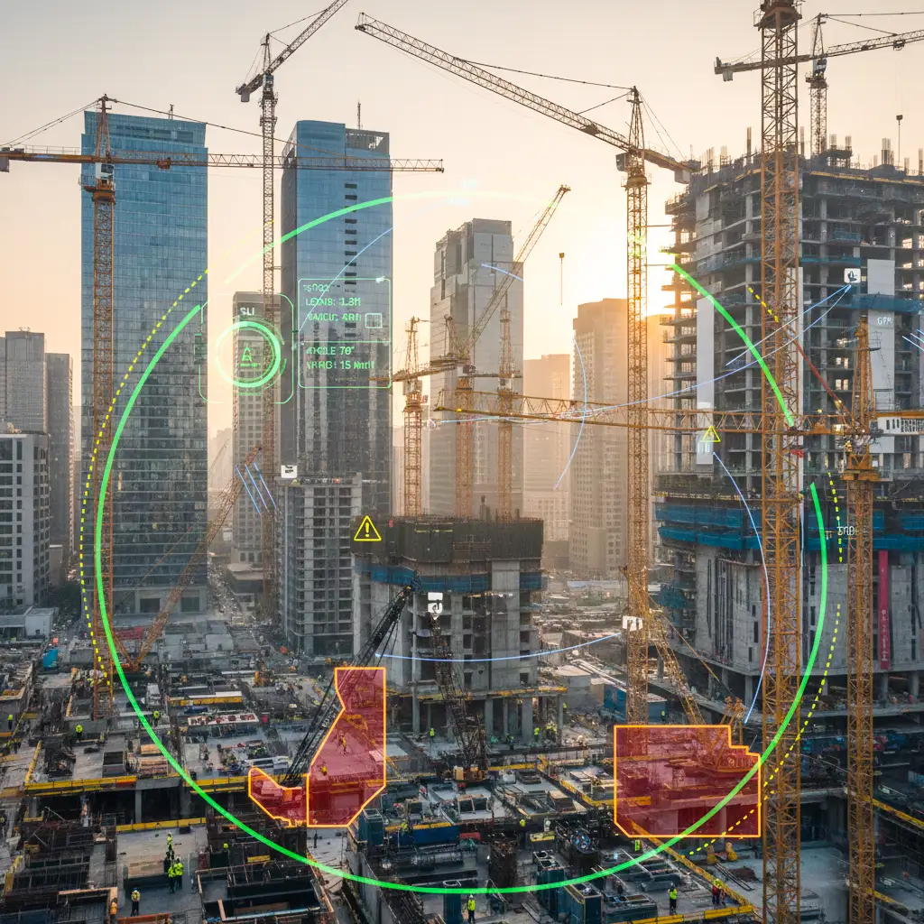 Safe load indicator and crane safety systems on multi-crane construction site